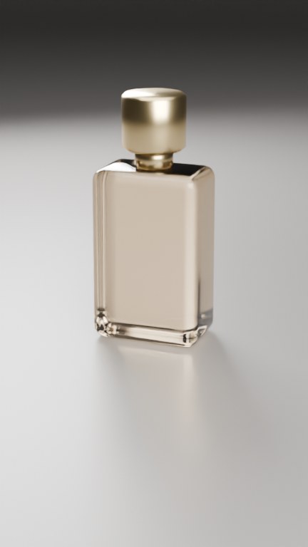 Push-in reveal towards the bottle, 9:16 frame